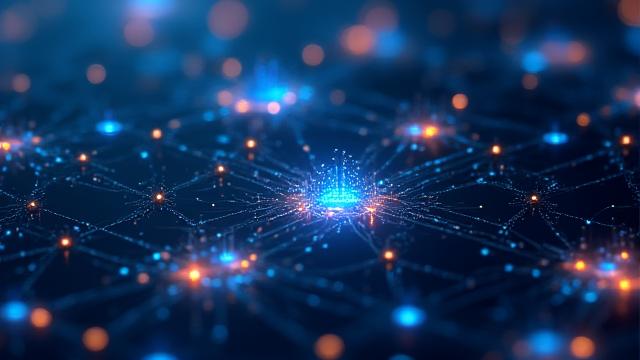 Abstrakte Darstellung von vernetzten Blockchain-Blöcken