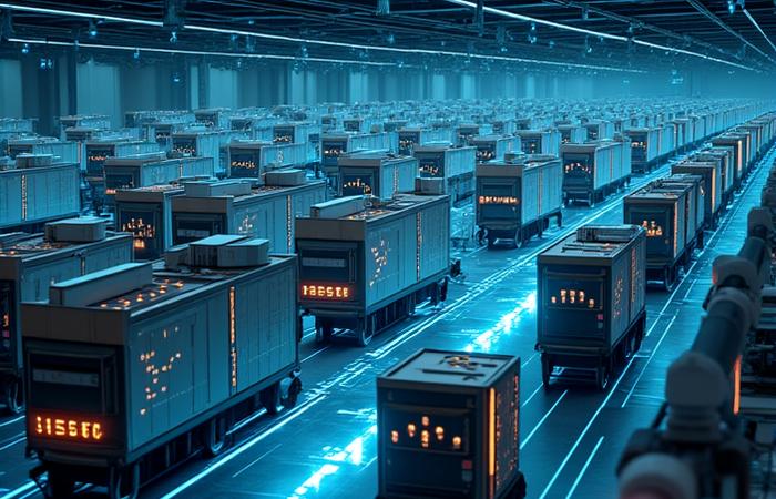 Moderne Logistikzentrale mit vernetzten Systemen